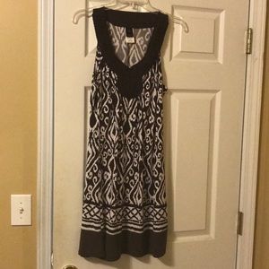 Dark Brown and White Dress